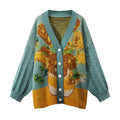 Van Gogh-Inspired Cardigan | Artistic Print | Relaxed Fit