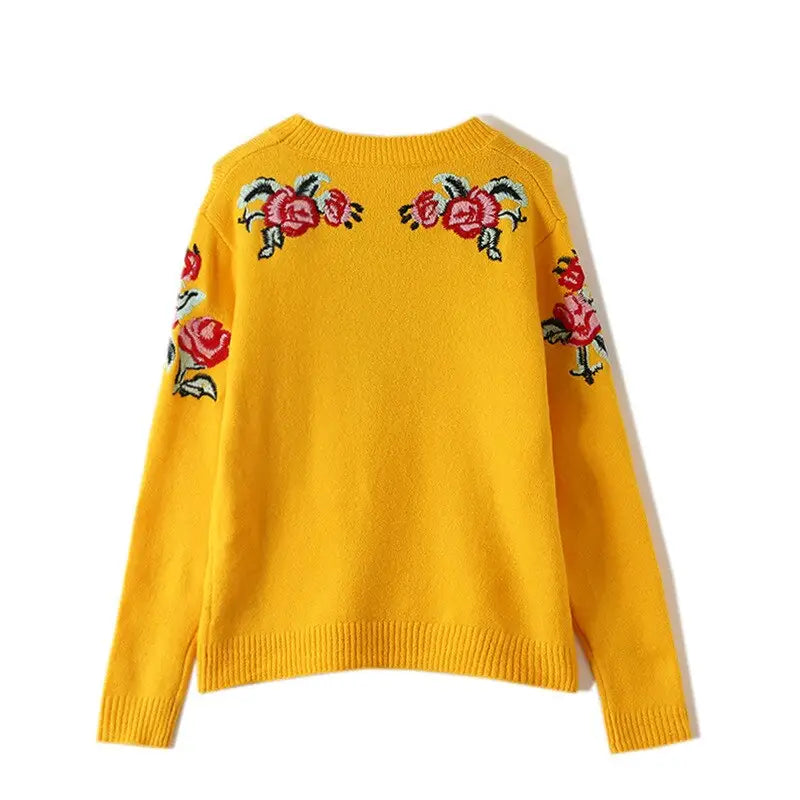 Yellow Bee Sweater | Embroidered Design | Relaxed Fit