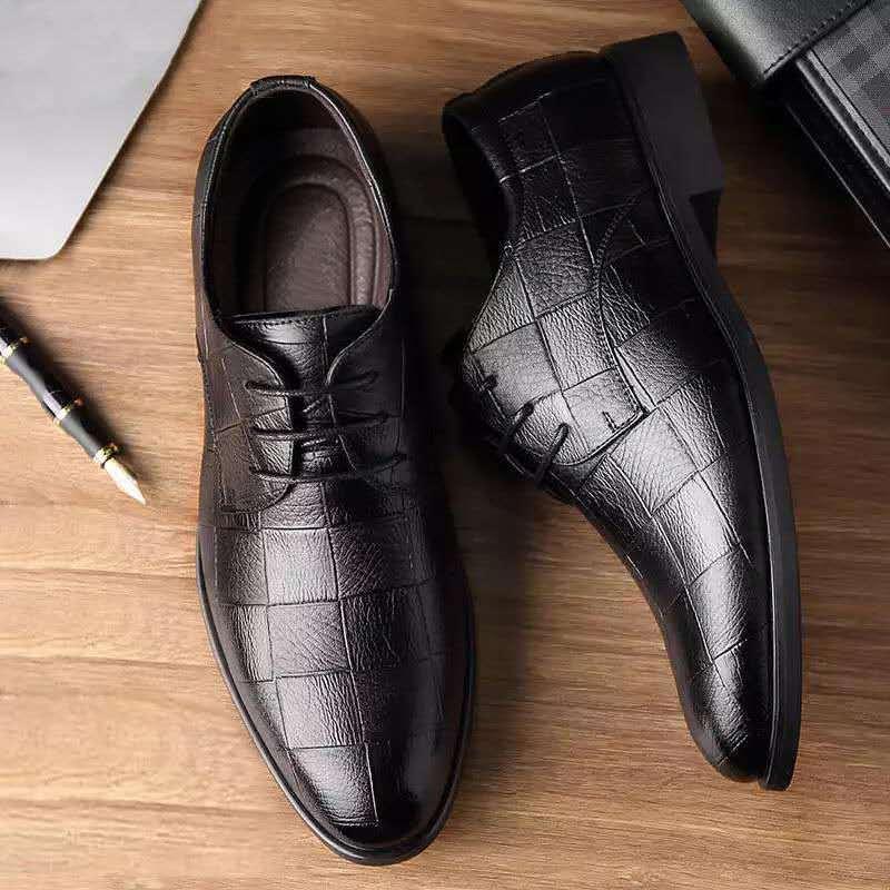 Men's Classic Faux Leather Shoes | Sleek Design, Durable Build | Formal and Business Wear