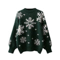 Oversized Snowflake Knit Sweater | Festive Style | Cozy Comfort