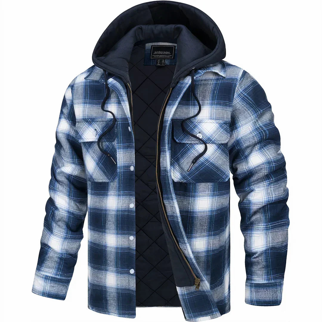 Hooded Plaid Fleece-Lined Shacket | Cotton & Polyester | Warm and Durable