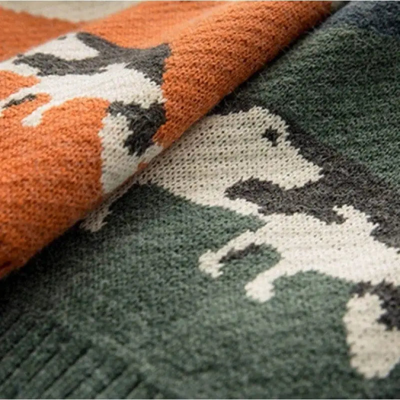 Scenic Knit Sweater | Pastoral Design | Relaxed Fit