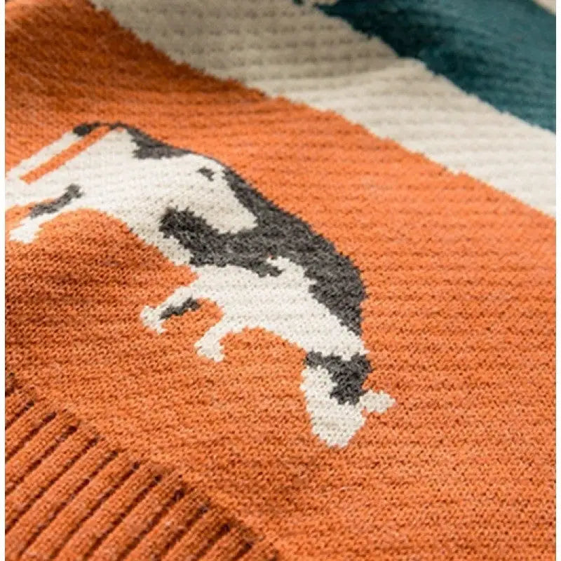 Scenic Knit Sweater | Pastoral Design | Relaxed Fit