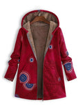 Boho Hooded Coat | Fleece-Lined | Embroidered Warmth