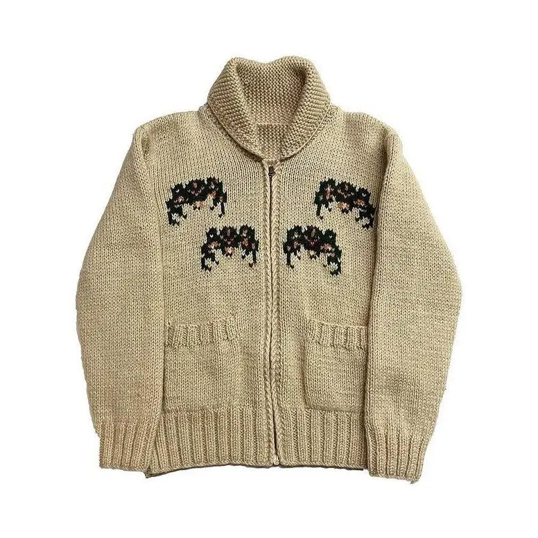 Gothic Knit Cardigan | Spiderweb Design | Cozy & Bold