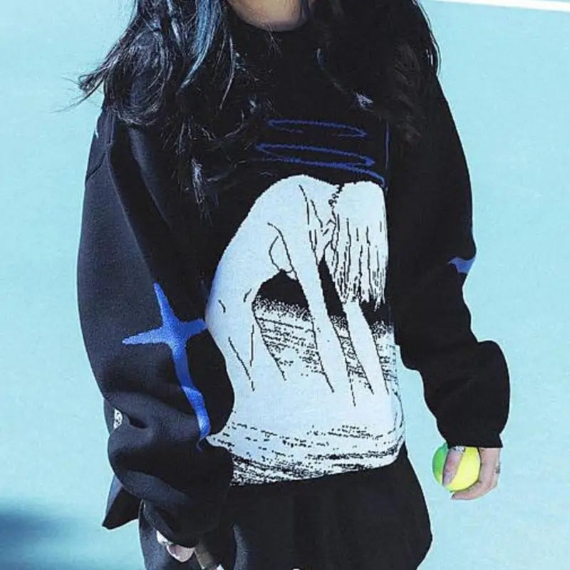 Oversized Graphic Sweatshirt | Abstract Design | Bold & Edgy