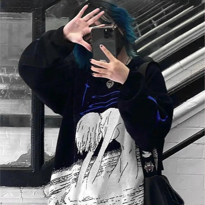 Oversized Graphic Sweatshirt | Abstract Design | Bold & Edgy