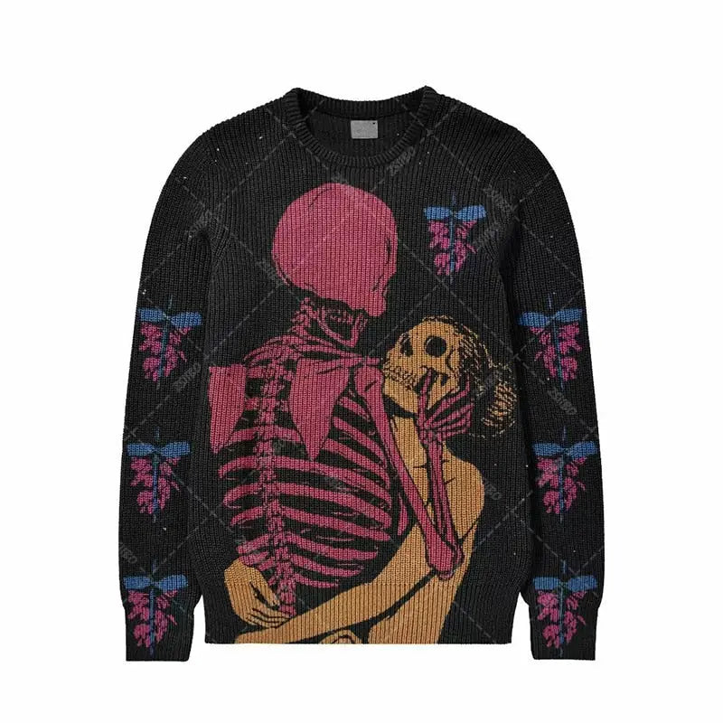 Graphic Sweater | Skeletal Design | Gothic & Bold