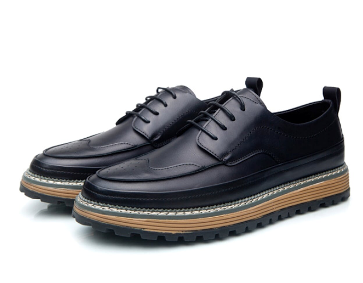 Formal Derby Shoes | Stitched Detailing, Textured Sole | Office and Smart Casual Wear