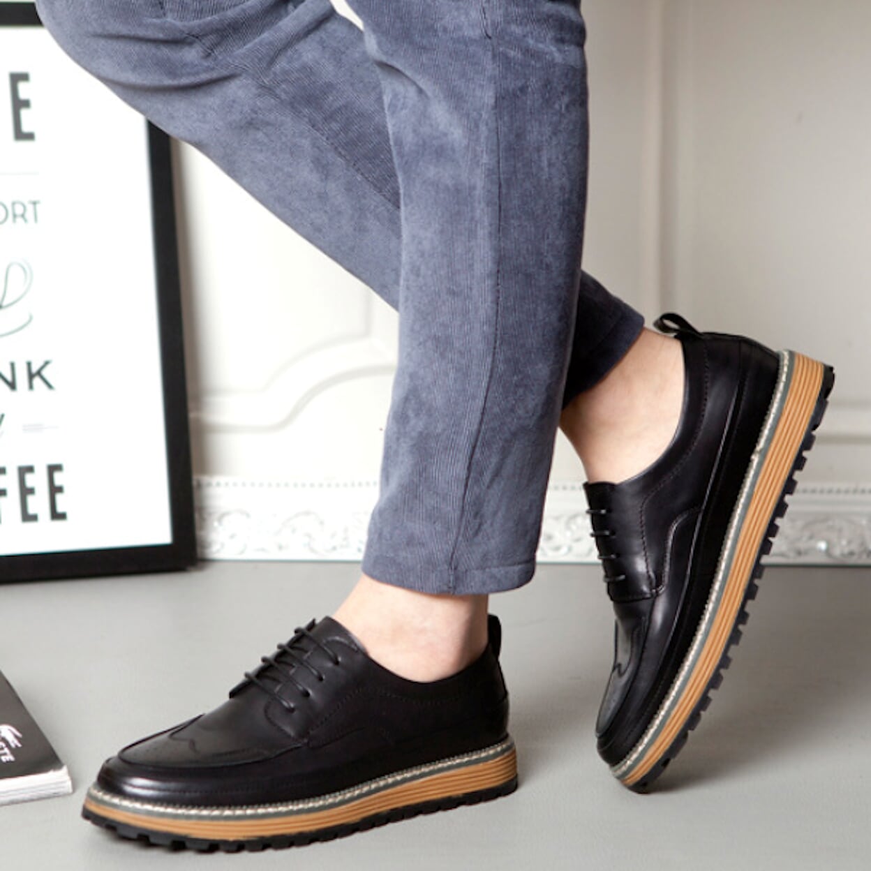 Formal Derby Shoes | Stitched Detailing, Textured Sole | Office and Smart Casual Wear