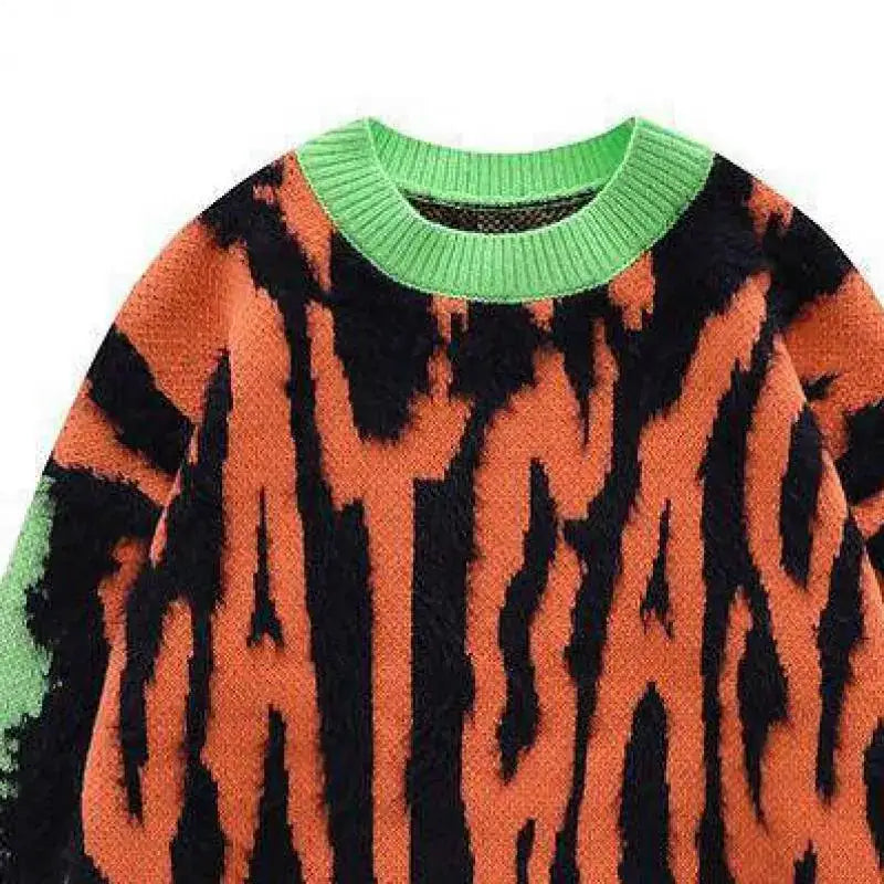 Graffiti-Inspired Knit Sweater | Bold Design | Vibrant Style