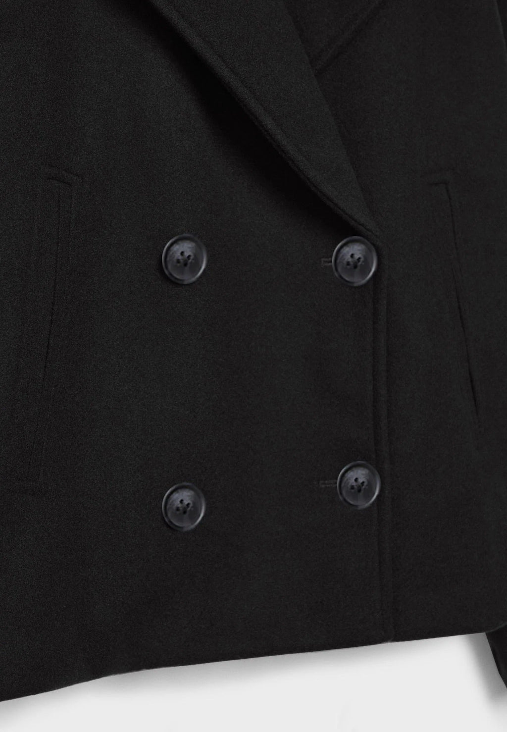 Cropped Double-Breasted Jacket | Wool-Blend | Classic Elegance