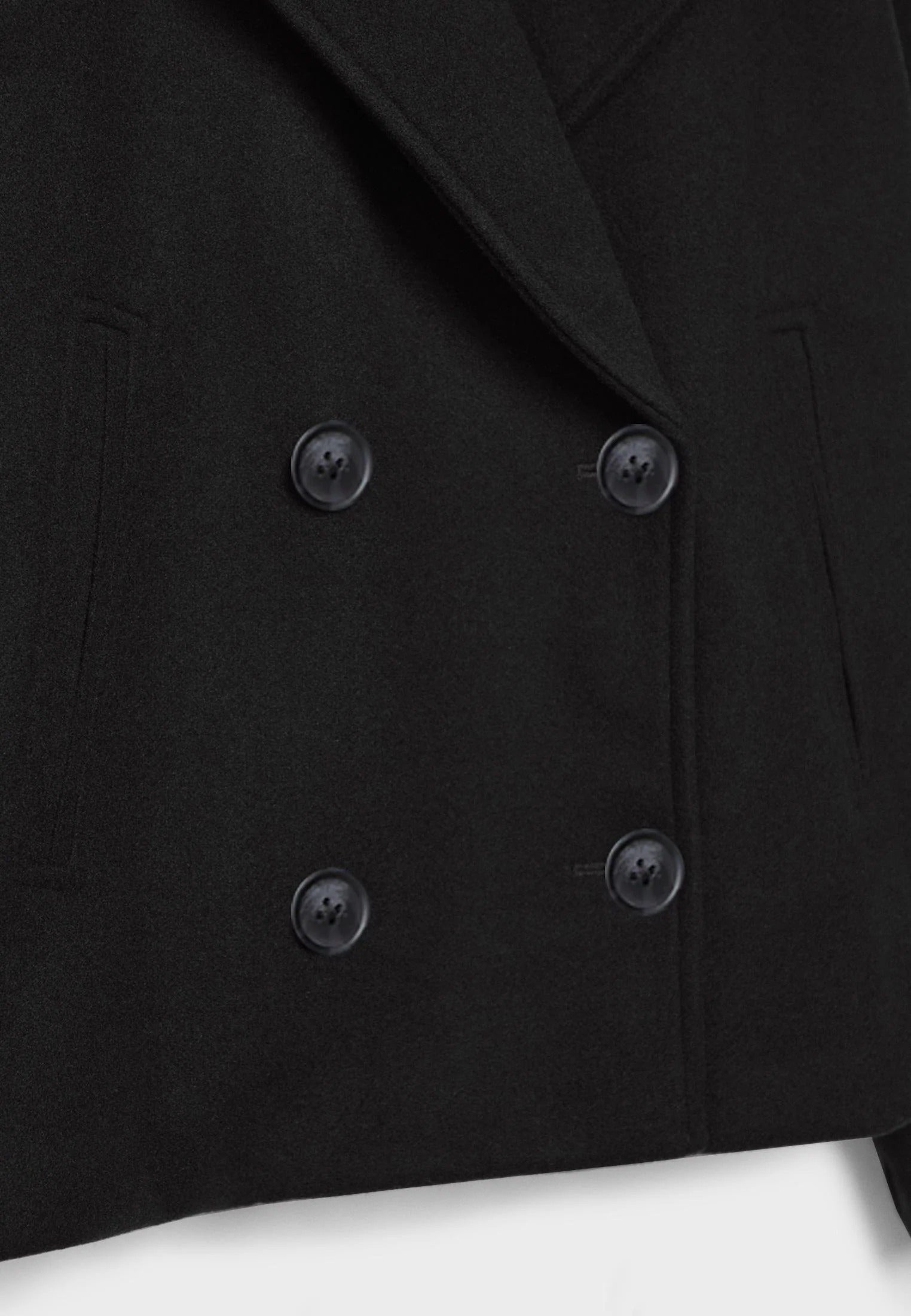 Cropped Double-Breasted Jacket | Wool-Blend | Classic Elegance